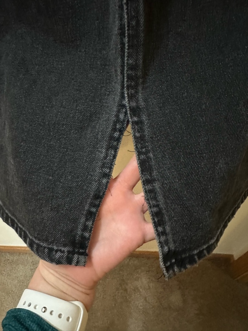 Zara Black Denim Skirt - Picture 4 of 5